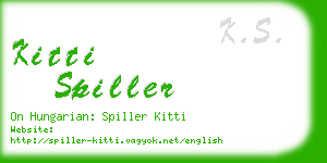 kitti spiller business card